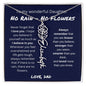 No Rain, No Flowers - I Love You | Birth Flower Name Necklace