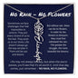 No Rain - No Flowers - The Greater The Struggle The More Beautiful The Blooms | Birth Flower Name Necklace
