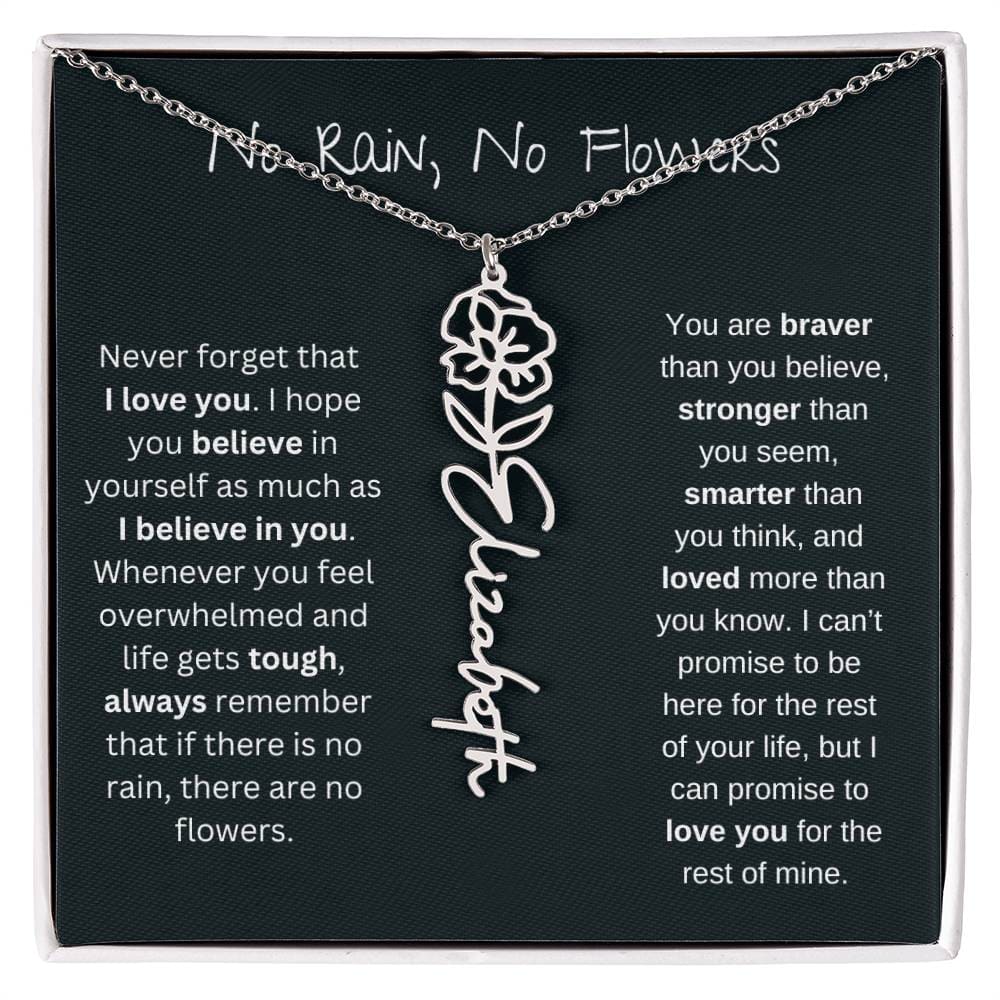 Never Forget That I Love You - Flower Name Necklace
