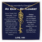 No Rain, No Flowers - I Love You | Birth Flower Name Necklace
