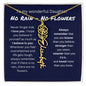 No Rain, No Flowers - I Love You - Birth Flower Name Necklace