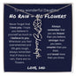 No Rain, No Flowers - I Love You | Birth Flower Name Necklace