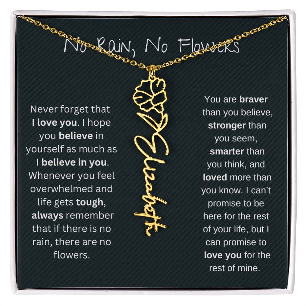 Never Forget That I Love You - Flower Name Necklace