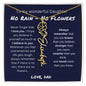 No Rain, No Flowers - I Love You | Birth Flower Name Necklace
