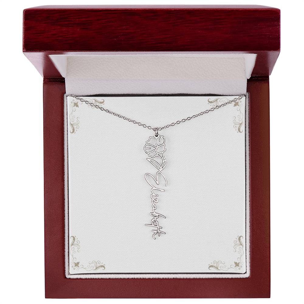 Flower Name Necklace