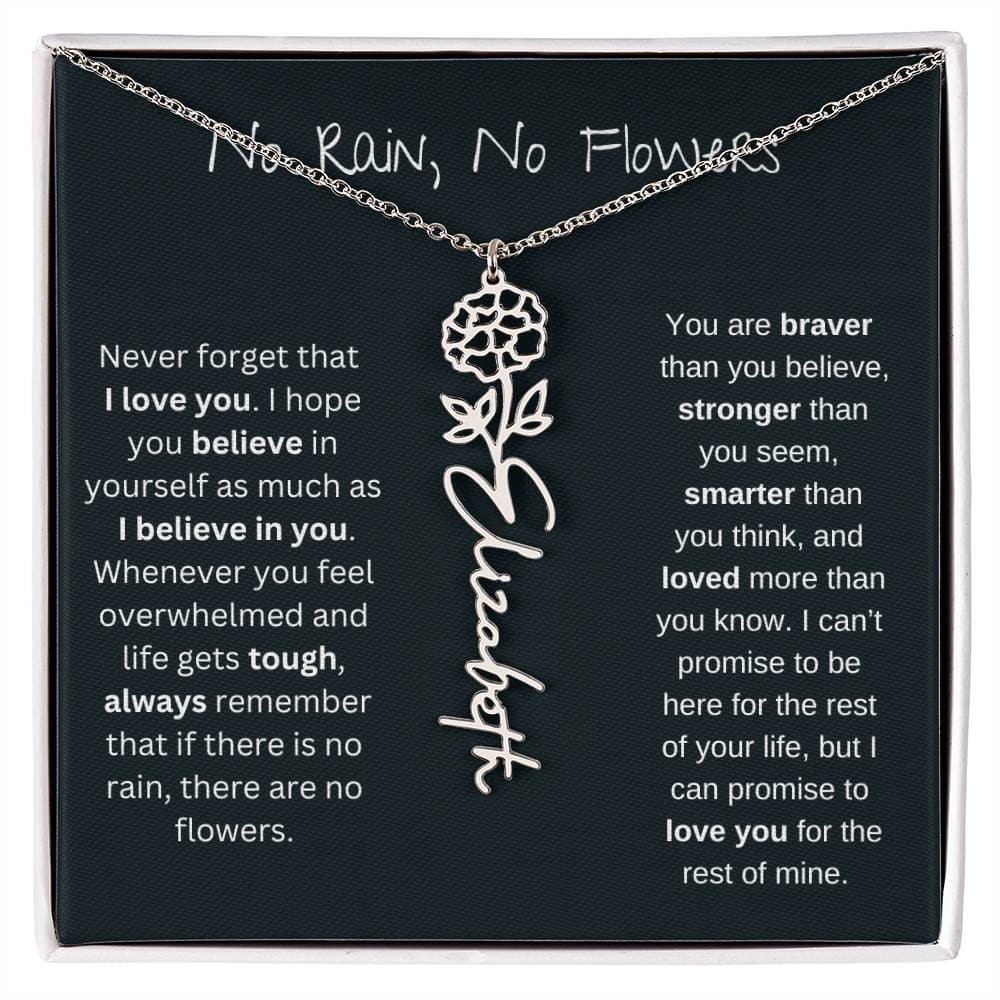 Never Forget That I Love You - Flower Name Necklace