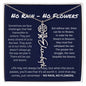 No Rain - No Flowers - The Greater The Struggle The More Beautiful The Blooms | Birth Flower Name Necklace