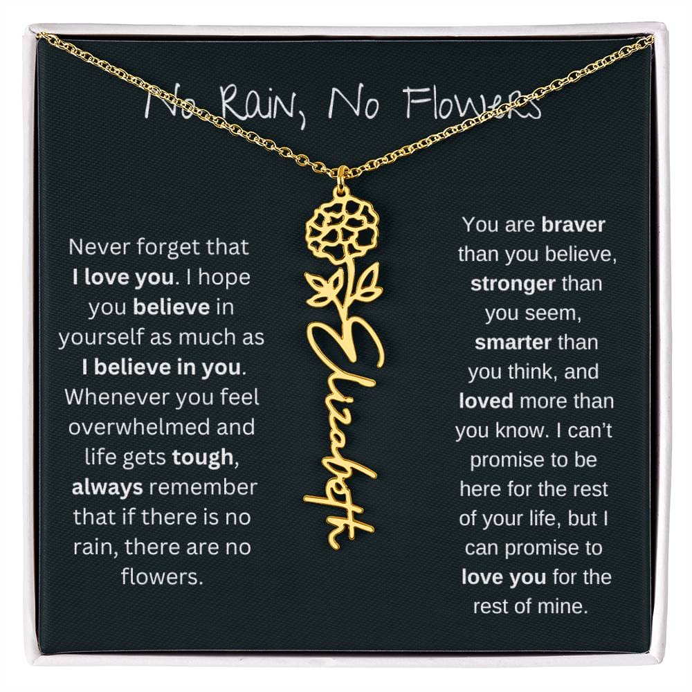 Never Forget That I Love You - Flower Name Necklace