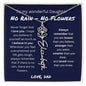 No Rain, No Flowers - I Love You | Birth Flower Name Necklace