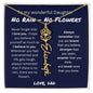 No Rain, No Flowers - I Love You | Birth Flower Name Necklace