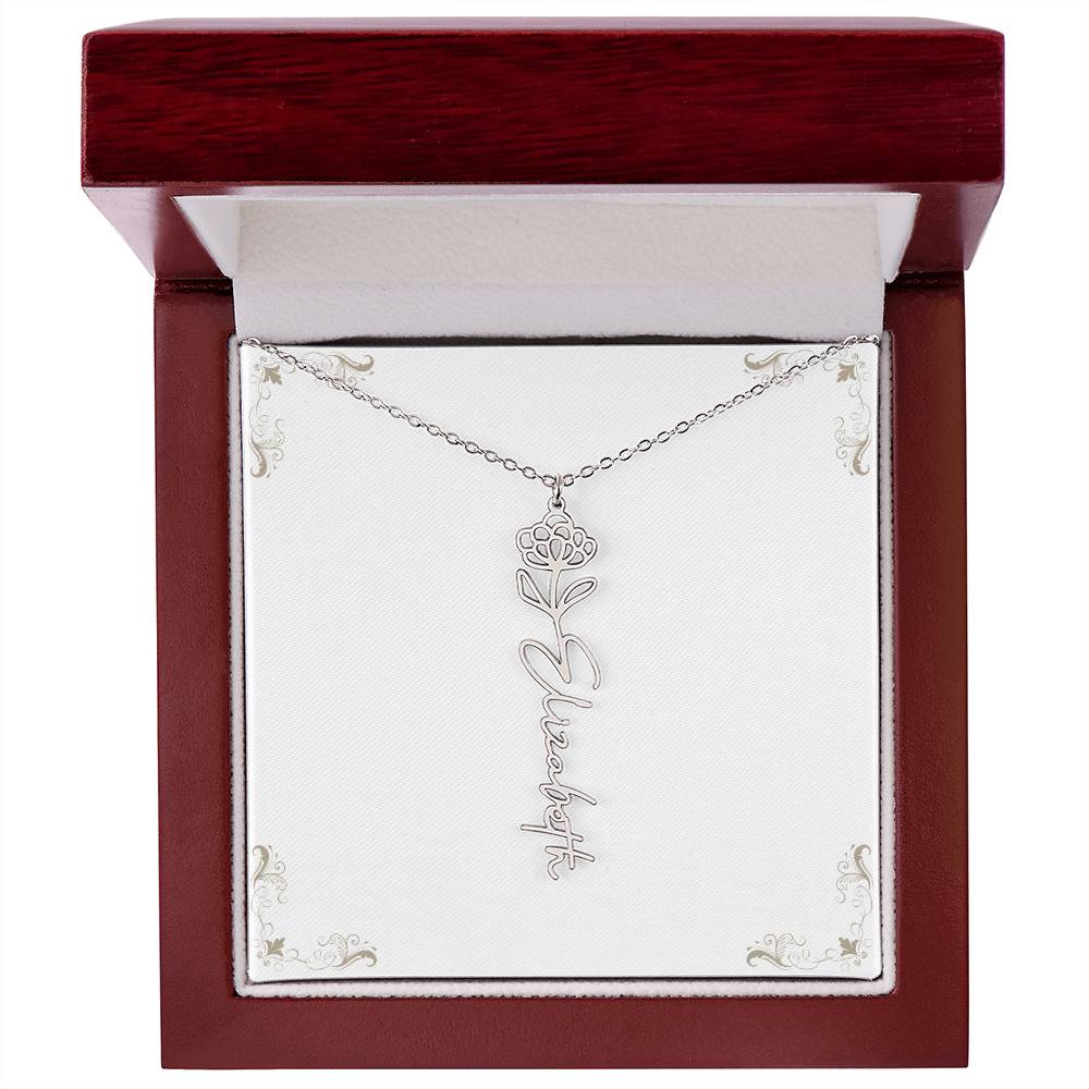 Flower Name Necklace
