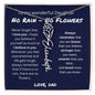 No Rain, No Flowers - I Love You | Birth Flower Name Necklace