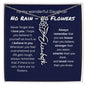 No Rain, No Flowers - I Love You - Birth Flower Name Necklace