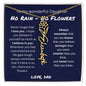 No Rain, No Flowers - I Love You | Birth Flower Name Necklace