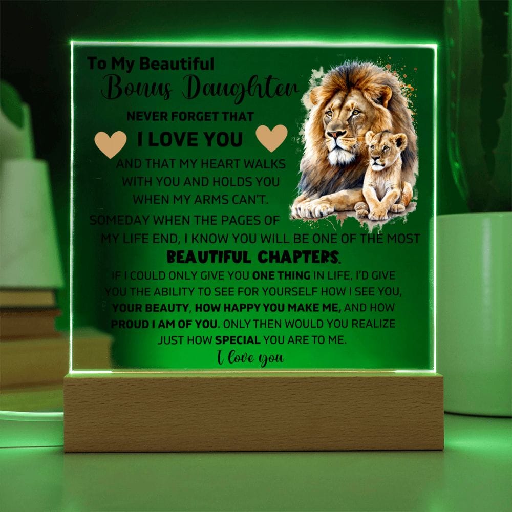 To My Bonus Daughter - I Am Proud Of You - Square Acrylic Plaque
