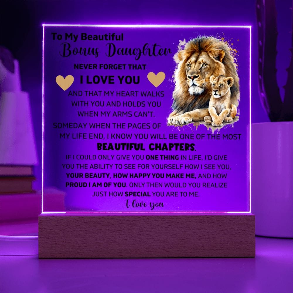 To My Bonus Daughter - I Am Proud Of You - Square Acrylic Plaque