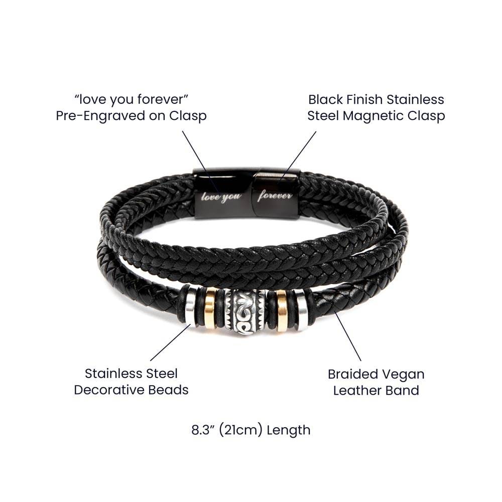 To My Son - Never Feel That You Are Alone - Luxury Leather Bracelet