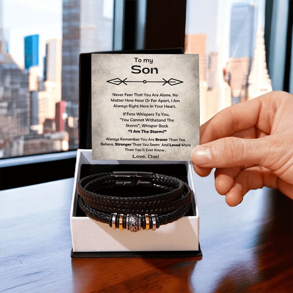 To My Son - You Are Stronger Than You Seem - Luxury Leather Bracelet