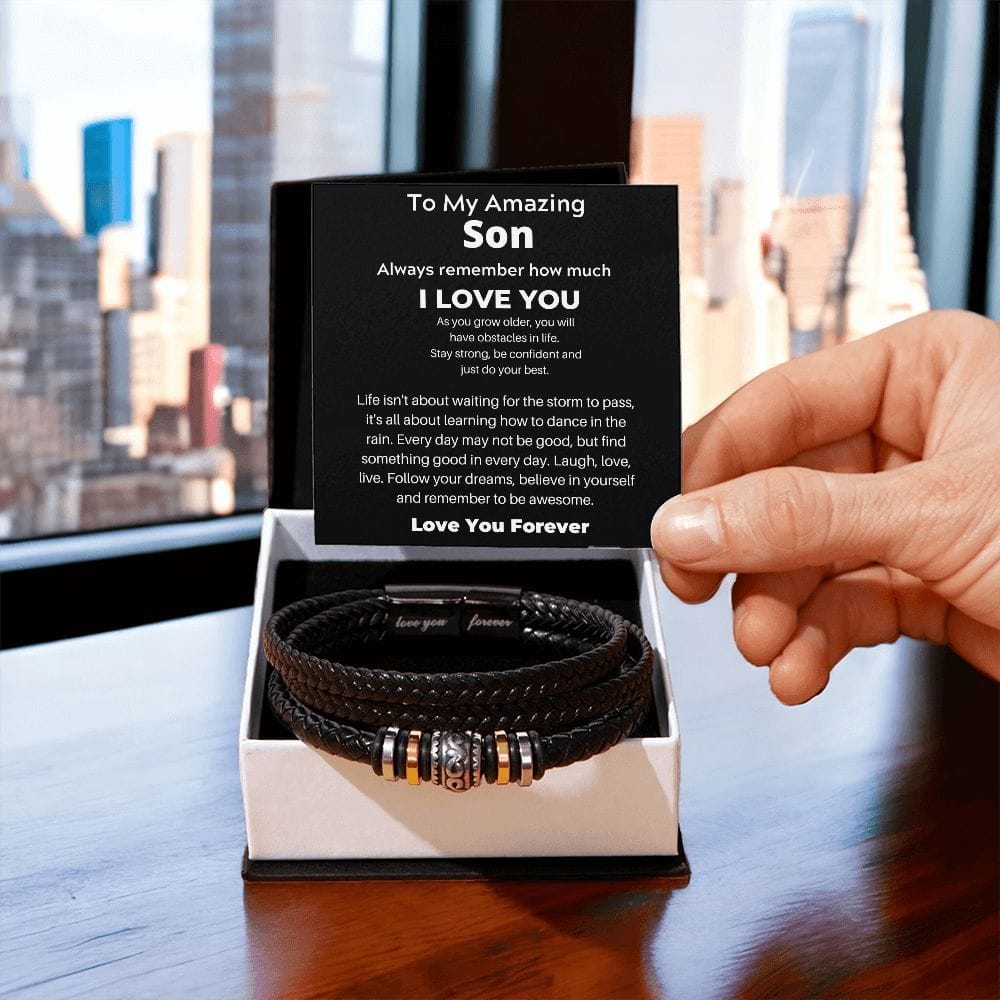 To My Son - Follow Your Dreams - Luxury Leather Bracelet
