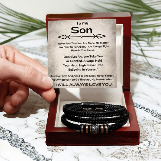 To My Son - You Are Stronger Than You Seem - Luxury Leather Bracelet