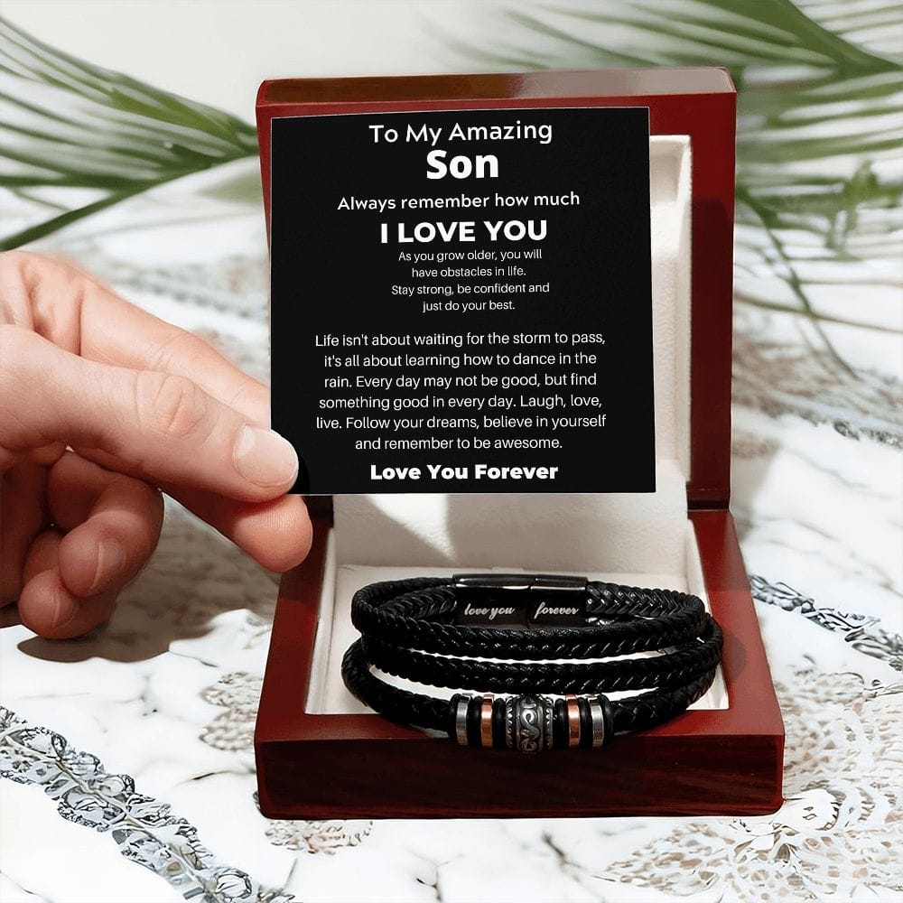 To My Son - Follow Your Dreams - Luxury Leather Bracelet