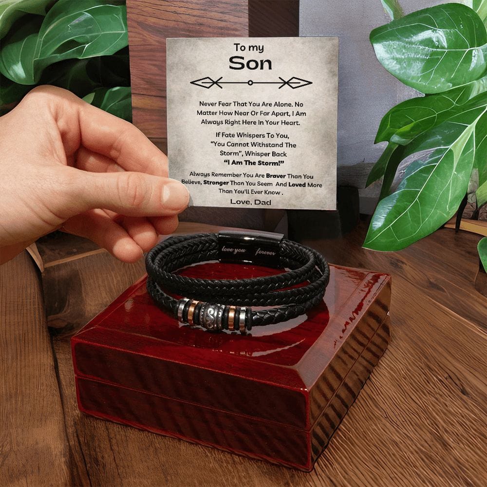 To My Son - You Are Stronger Than You Seem - Luxury Leather Bracelet