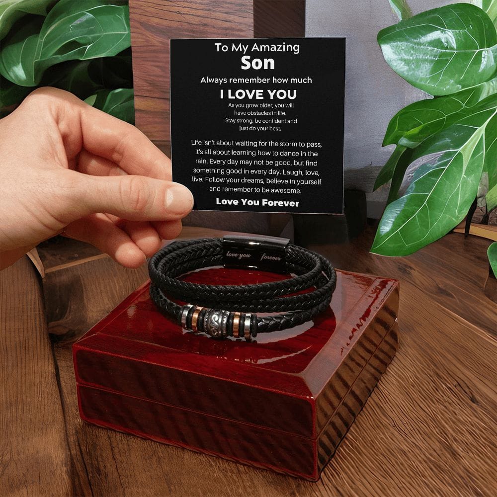 To My Son - Follow Your Dreams - Luxury Leather Bracelet