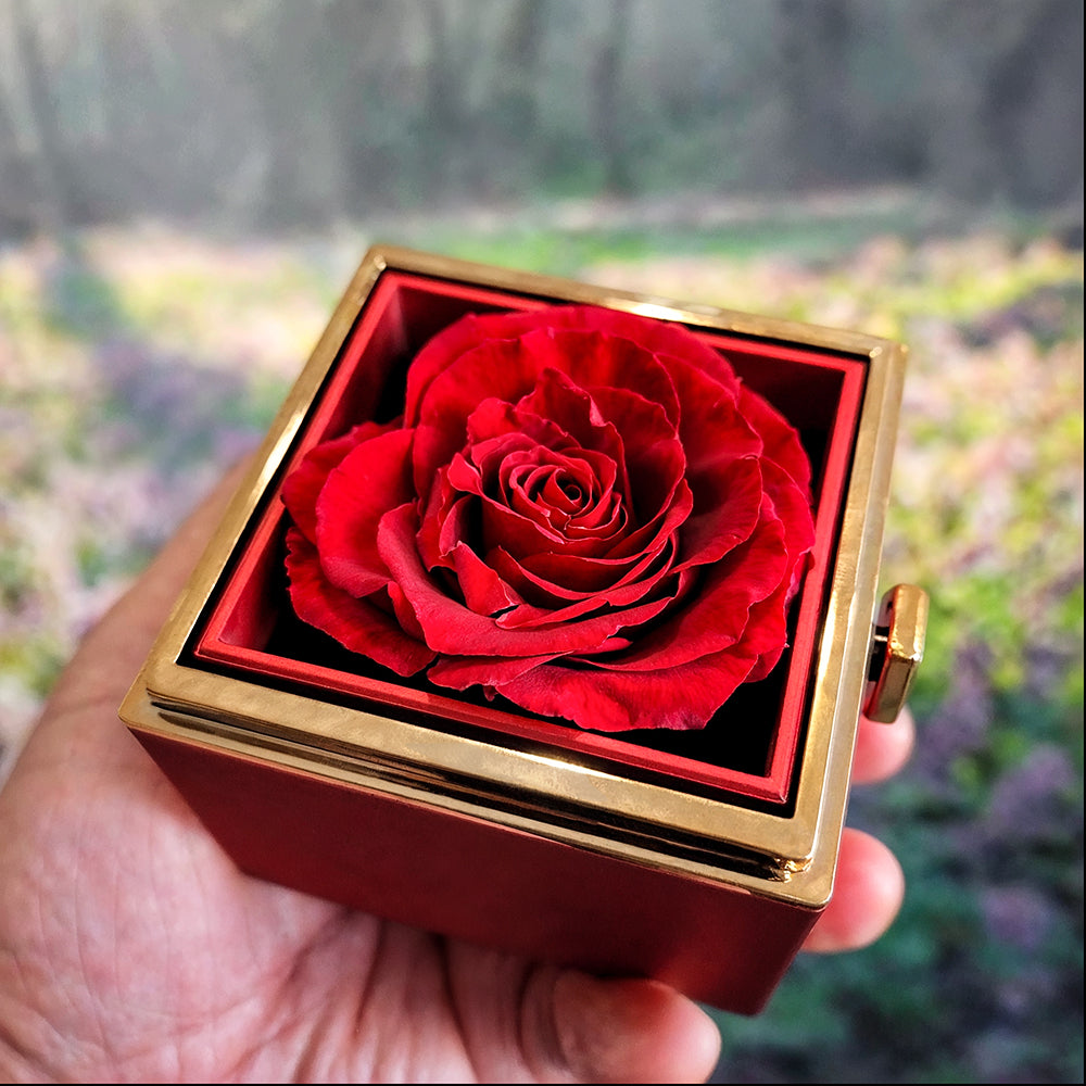 To My Beautiful Granddaughter - Love You Always & Forever - Love Knot with Rotating Rose Gift Box