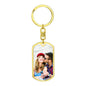 Personalized Engraved Keychain - Graphic Dog Tag Keychain