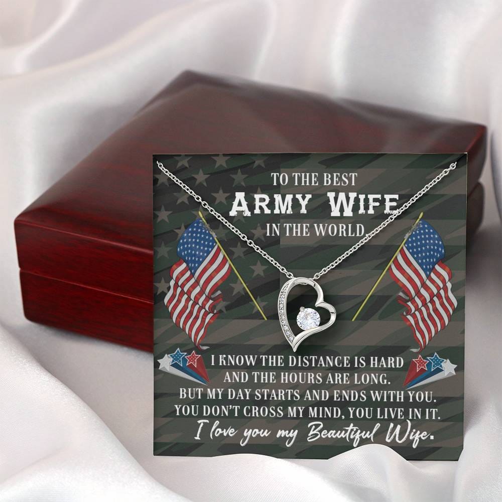 To The Best Army Wife In The World - Forever Love Necklace