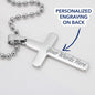 To My Amazing Husband - The Day I Met You - Personalized Cross Necklace Military Ball Chain