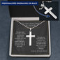 To My Amazing Husband - The Day I Met You - Personalized Cross Necklace Military Ball Chain