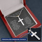 To My Amazing Husband - The Day I Met You - Personalized Cross Necklace Military Ball Chain