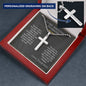 To My Amazing Husband - The Day I Met You - Personalized Cross Necklace Military Ball Chain