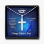 To My Fishing Dad - You're A Reel Legend - Personalized Cross Necklace