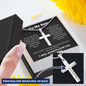 To My Son - Never Fear - Personalized Cross Necklace