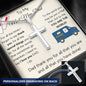 To My Mail Man Dad - For All The Times - Personalized Cross Necklace