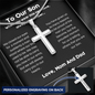 To Our Son - We Closed Our Eyes - Personalized Cross Necklace
