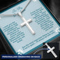 To My Grandson - I Wish You The Strength - Personalized Cross Necklace