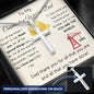 To My Construction Worker Dad - For All The Times - Personalized Cross Necklace