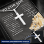 To Our Son - Never Feel That You Are Alone - Personalized Cross Necklace
