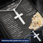 To My Military Son - I'm Proud Of You - Personalized Cross Necklace