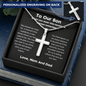 To Our Son - We Closed Our Eyes - Personalized Cross Necklace