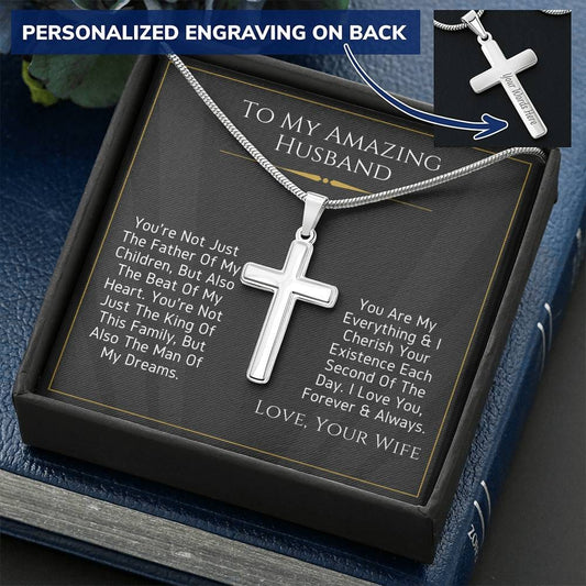 To My Amazing Husband - You're Not Just - Personalized Cross Necklace