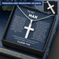 To My Man - The Day I Met You - Personalized Cross Necklace