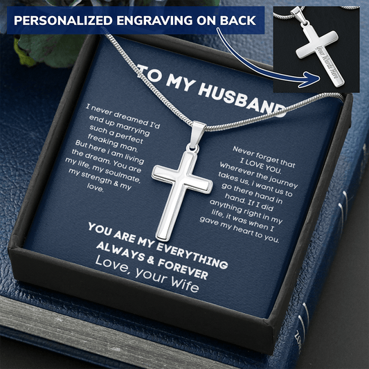 To My Husband - Personalized Cross Necklace