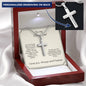 To My Bonus Dad - Any Fool - Personalized Cross Necklace