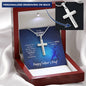 To My Fishing Dad - You're A Reel Legend - Personalized Cross Necklace
