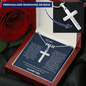 To My Man - The Day I Met You - Personalized Cross Necklace