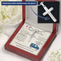 To My Postal Worker Dad - For All The Times - Personalized Cross Necklace